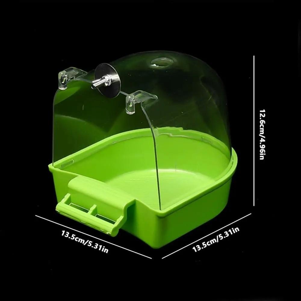 Bathtubs Kit Clear Hanging Bird Bath for Cage Mounted Plastic Parrot Bathtub Waterproof Wear-resistant Bird Cage Accessories