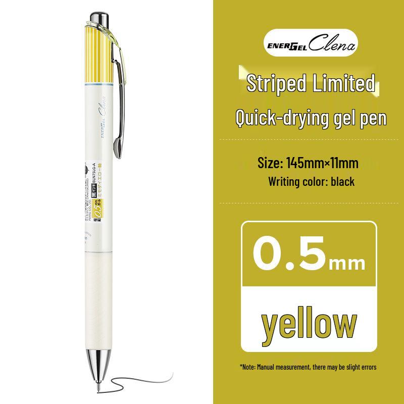 Pentel Quick-dry 0.5mm Gel Pen, Needle-tip, Black, Limited Stripe Edition for Students 0.5mm