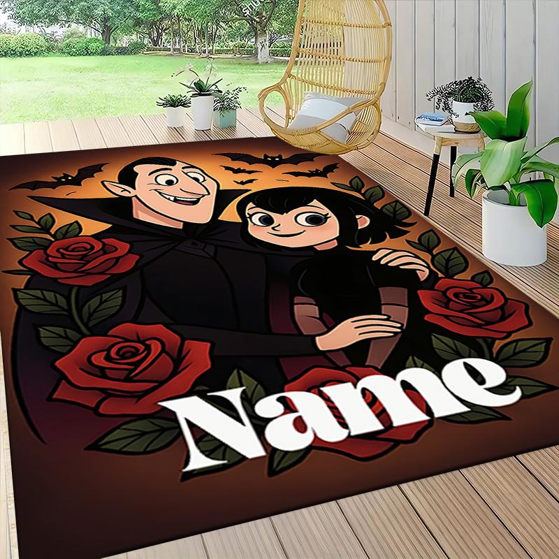 Custom Name Unicorn Pink Flowers Carpet Rug Customizable Soft Washable Anti-Slip Home Living Room Sofa Mats Personalized Rug. 0909122