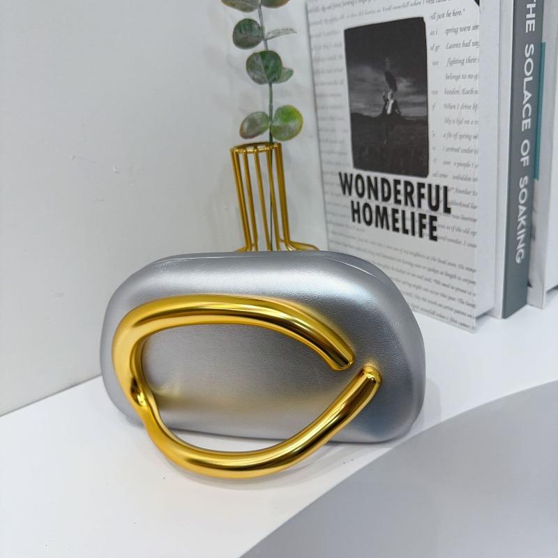 Trendy Classic Round Box Clutch Bag Dinner Bag Acrylic Bag Retro Metal Handle Shoulder Crossbody