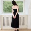 Women's summer new style pure cotton contrasting V-neck vest long skirt with big swing suspender dress