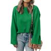 Women's 2025 Autumn Solid Color Pullover Round Neck Long Sleeve Sweater - Versatile European American Fashion