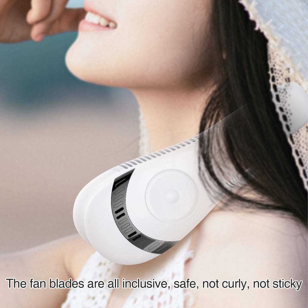 5000mAh Portable Folding Bladeless Hanging Neck Fan Outdoor Sports Ventilador Wireless Fan USB Rechargeable Mini Cooling Fan