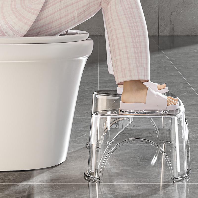 Transparent Thickened Toilet Footrest for Bathroom and Bedroom Use