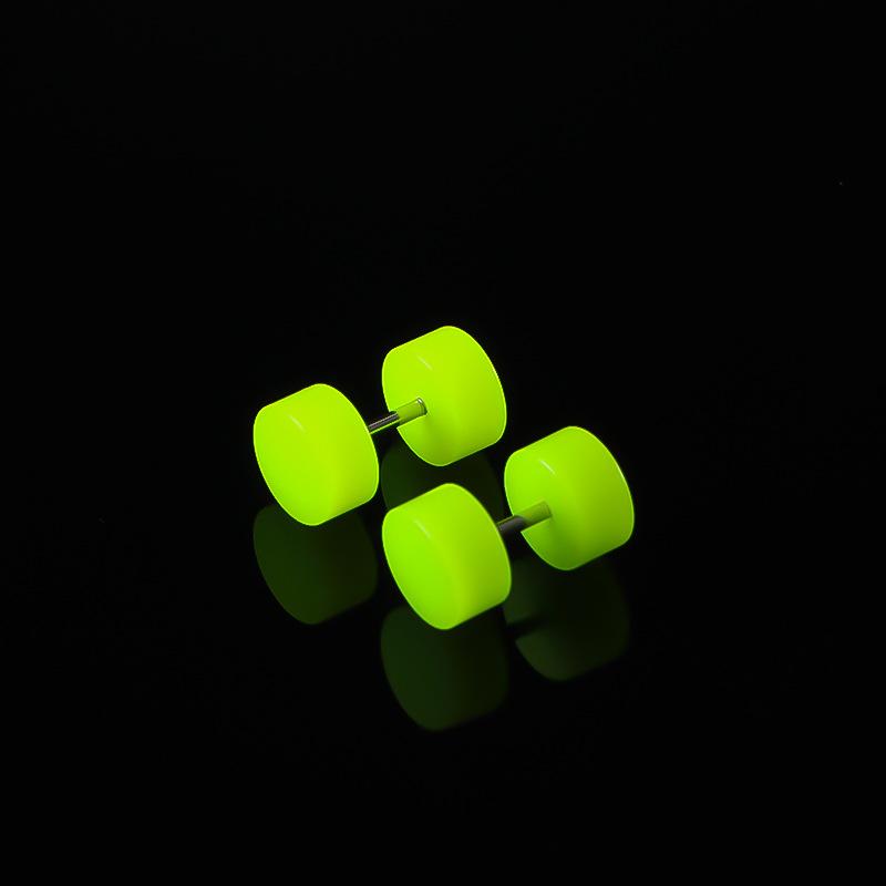 2Pcs Acrylic Dumbbell Round Piece Earrings Fresh and Lovely Earrings Barbell Piercing Jewelry