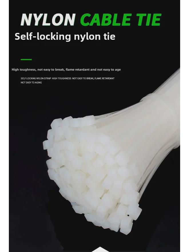 Self-Locking Wide Nylon Cable Tie, Large Thickened Plastic