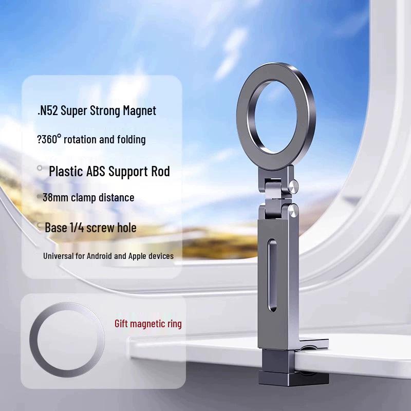 Universal Portable Folding Magnetic Phone Holder for Travel and Desktop Use
