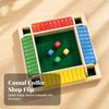 Four Sided Flip Number Board Game Sturdy Wooden Tile with Dice for Families, Casual