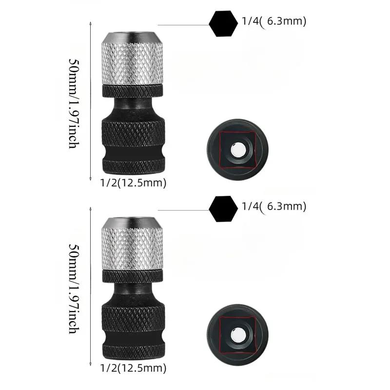 

Electric Drill Socket Adapter Chuck Quick Release Converter Hex Shank Female Square Impact Wrench Driver