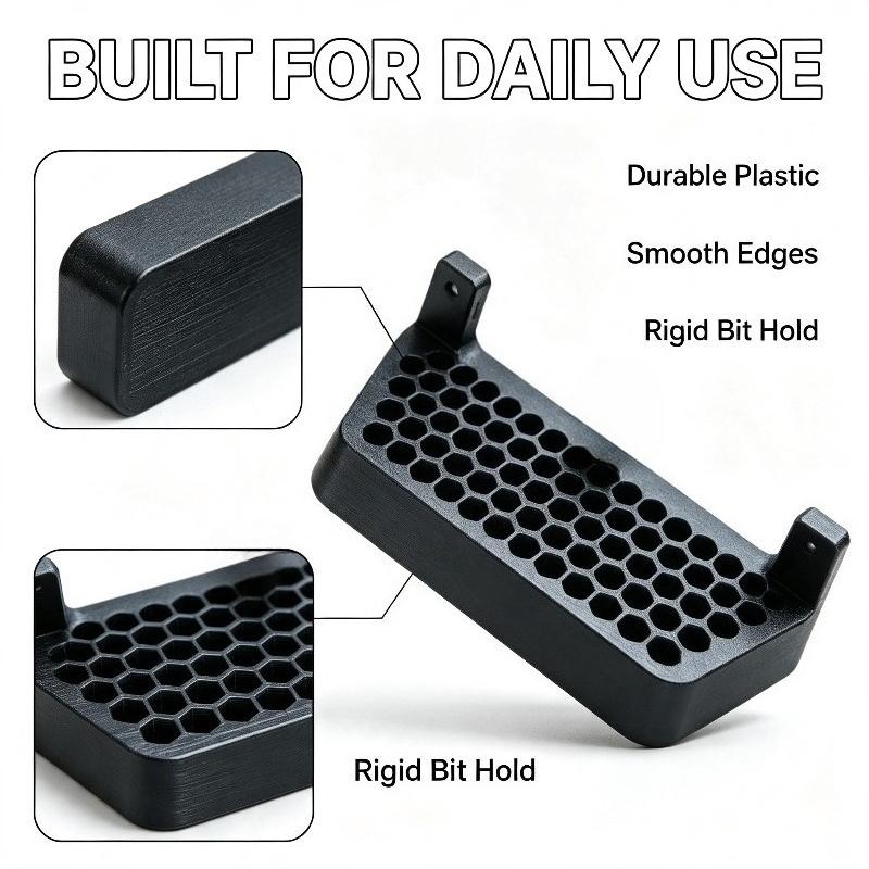Workshop Workbench Screwdriver Storage Stand, Wall‑Mounted Hex Hole Screwdriver Holder for Garage Tool Organization
