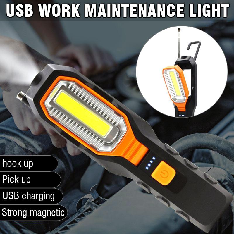 LED Work Light COB Car Garage Inspection Lamp Magnetic Torch USB Rechargeable