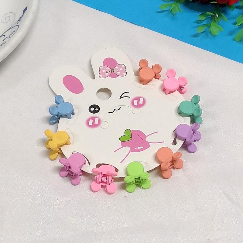 Children's Cute Rabbit Cartoon Hair Clips - Mini Colored Plastic Claws for Girls