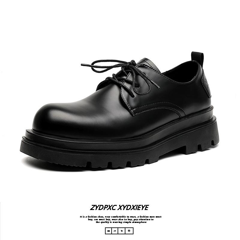 Derby shoes men's shoes big head leather shoes 2024 new spring and autumn platform groom wedding ins trendy shoes 59257-E