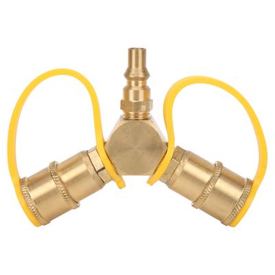 2 Ways 1 4in RV Propane NPT Quick Connect Y Splitter Adapter for Propane Hose Connector Kit