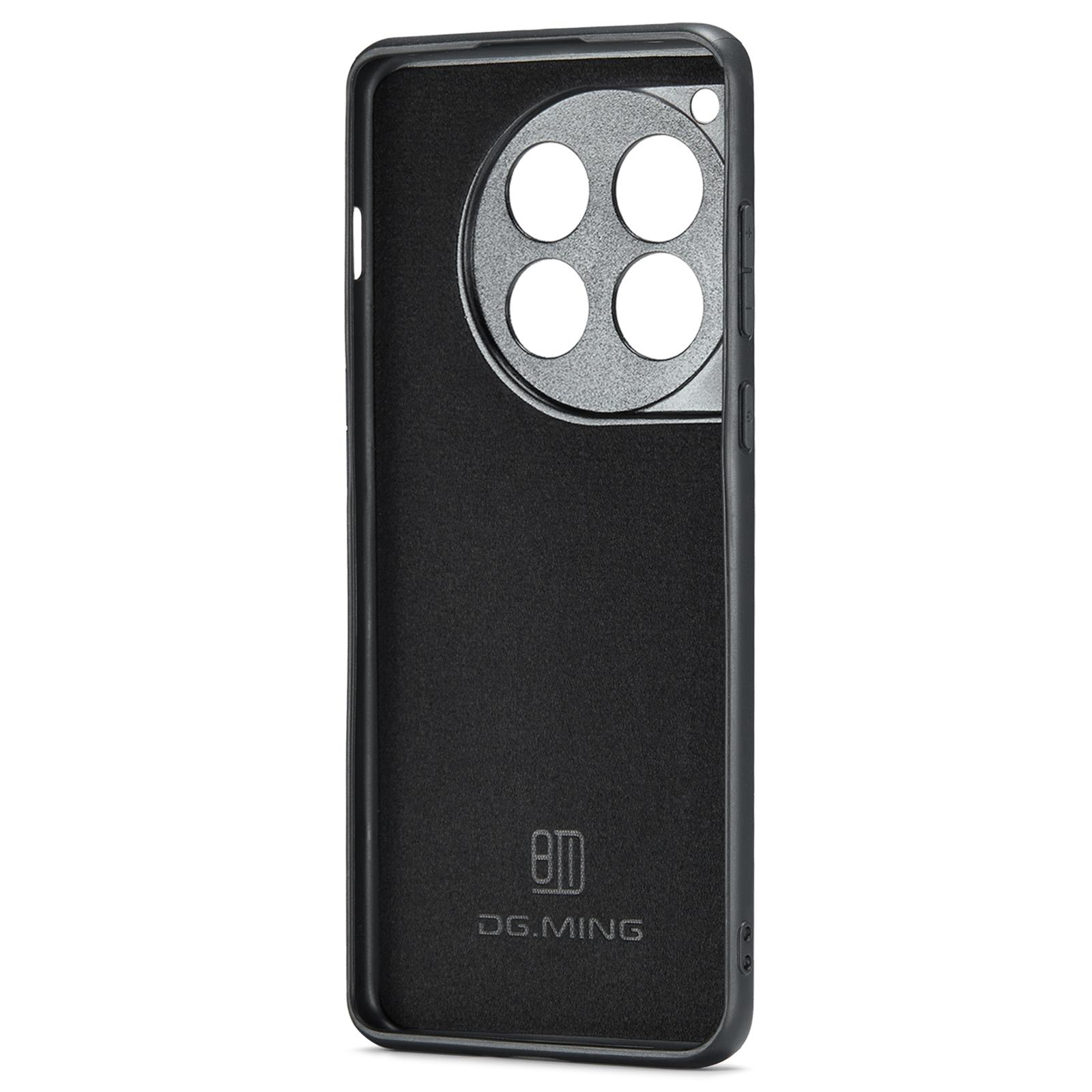 

DG.MING For OnePlus 12 5G Case Leather+PC+TPU Anti-Drop Phone Cover Black