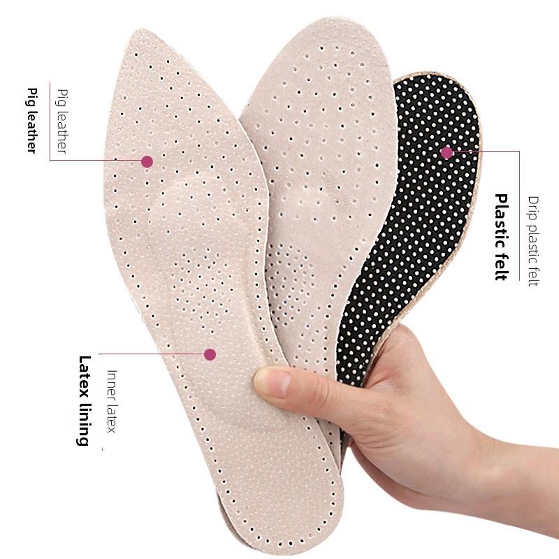 Pigskin Leather Insole Thickened Latex Soft Shock-absorbing Arch Full Pad High Heels Work Shoes Anti-slip and Anti-wear Full Pad