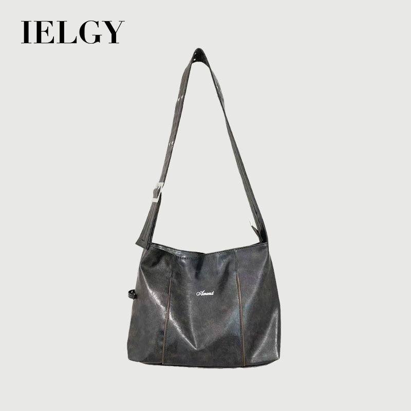 IELGY Retro Large Capacity Tote Bag with Wide Shoulder Strap Design Commuter Shoulder Crossbody Bag