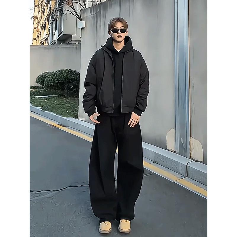 

Бомбер с плечами, куртка-бомбер мужская осенняя новая американская трехслойная с воротником-стойкой короткая куртка, куртка в стиле милитари 3XL чёрный