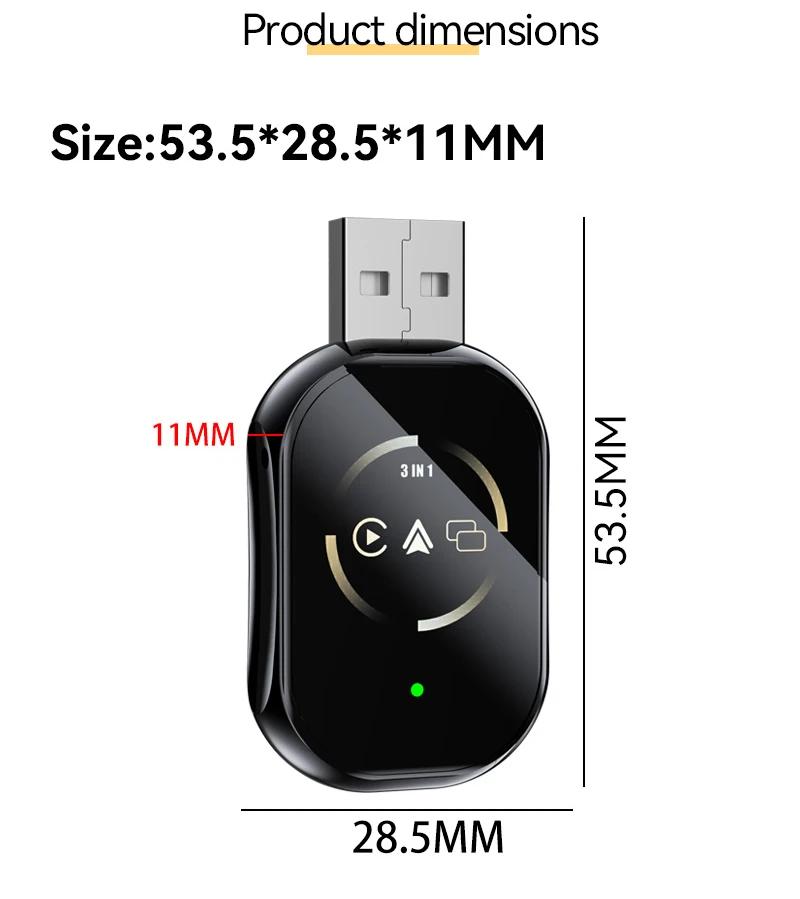3-in-1 Mirror Link Wireless CarPlay Dongle Wireless Android Auto Adapter Car Intelligent Systems For Car With Wired CarPlay
