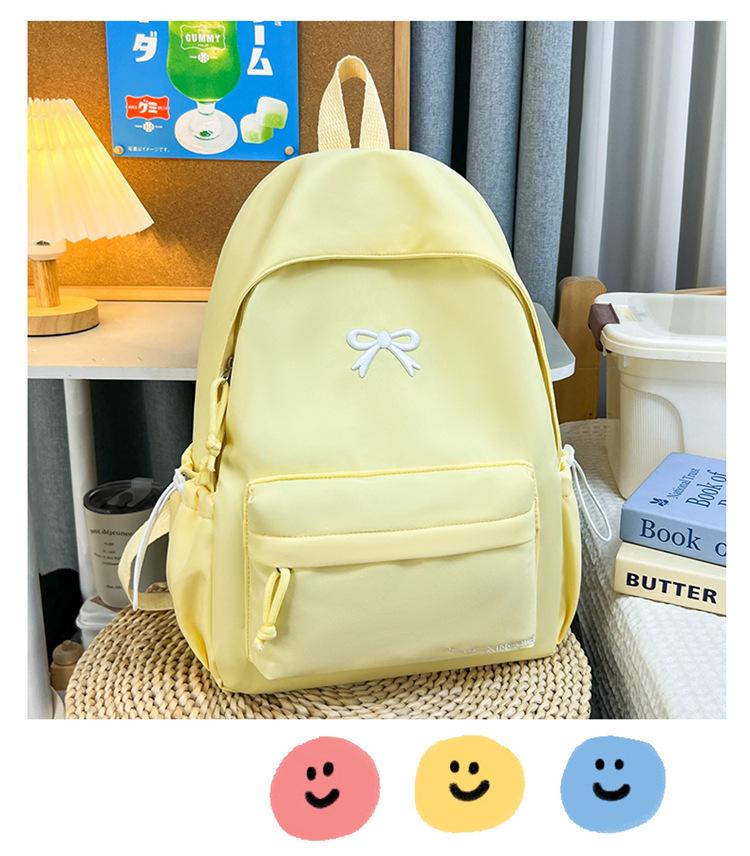 Schoolbag Japanese Ins Solid Color Simple Small Backpack, High Value Campus Light Junior High School Student Schoolbag Commuting Backpack