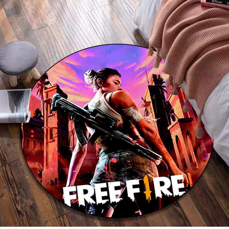Free Fire Circular Rug - Office Decorative Carpet For Living Room Bedroom Door Mat Floor Rug Computer Chair Area Rug