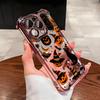 Halloween Black Cat Pumpkin Bat Pattern Phone Case For iPhone 17 16 15 14 13 12 11 Pro Max 15 16 Plus 17Air Airbag Plating Cover