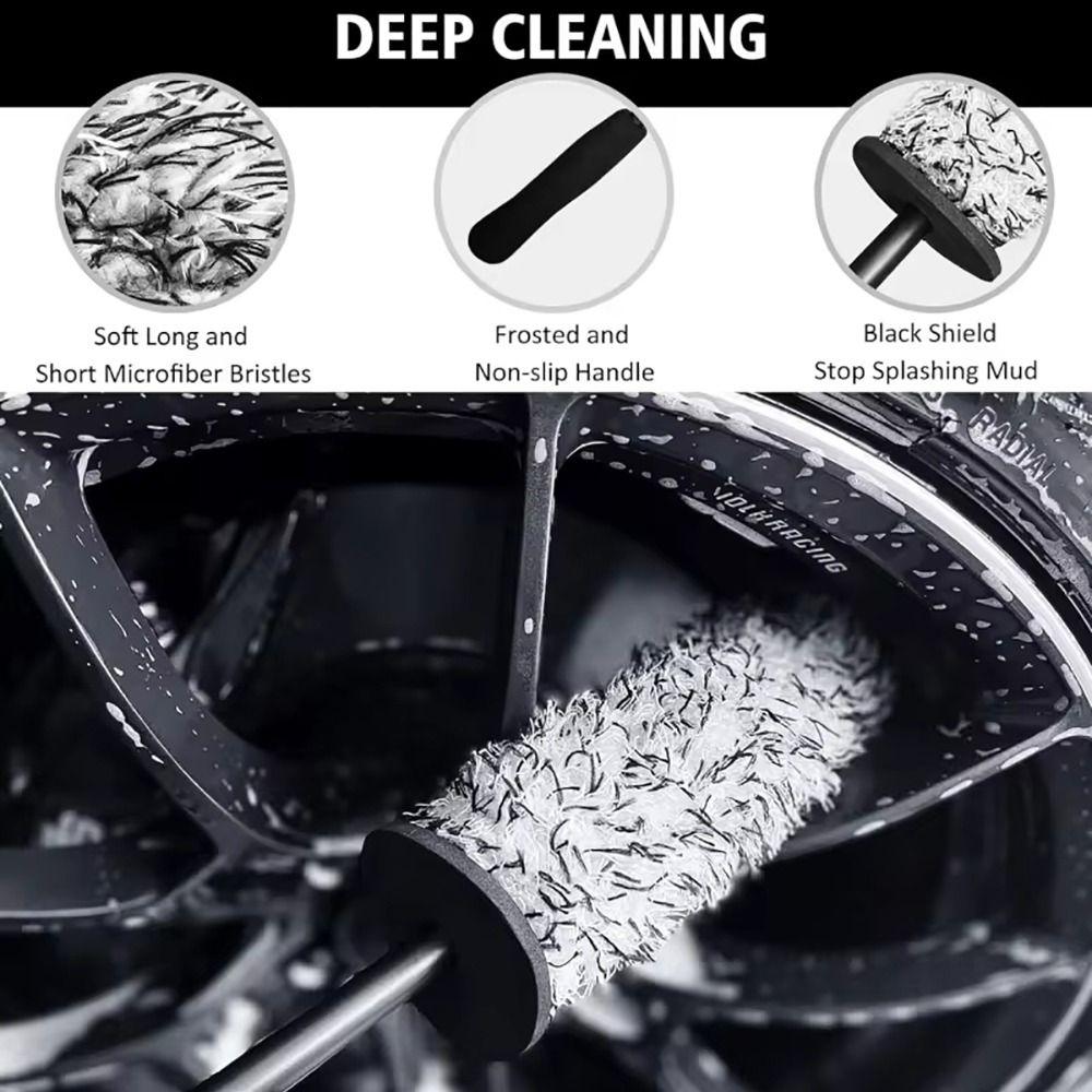 1Pcs Easy To Cleaning Rims Spokes Car Wheel Brush Non-Slip Handle Auto Wash Glove