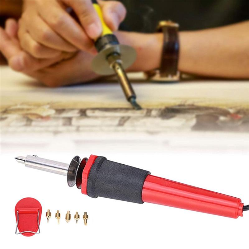 A74E-Wood Burning Kit, Wood Burning Tool Pen, Wood Burner With Soldering Iron, 40W AC110V Hot-Knife For Leather Lamp US Plug