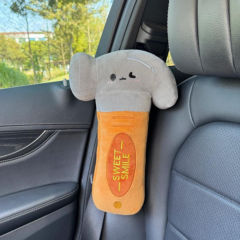 Dinosaur Unicorn Plush Seat Belt Shoulder Cover - Cute Cartoon Decoration for Cars