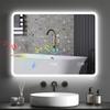 Badkamerspiegel met LED-licht 80x60 cm met Bluetooth 3 Lichtkleuren Anti-Mistfunctie Geheugenfunctie IP44