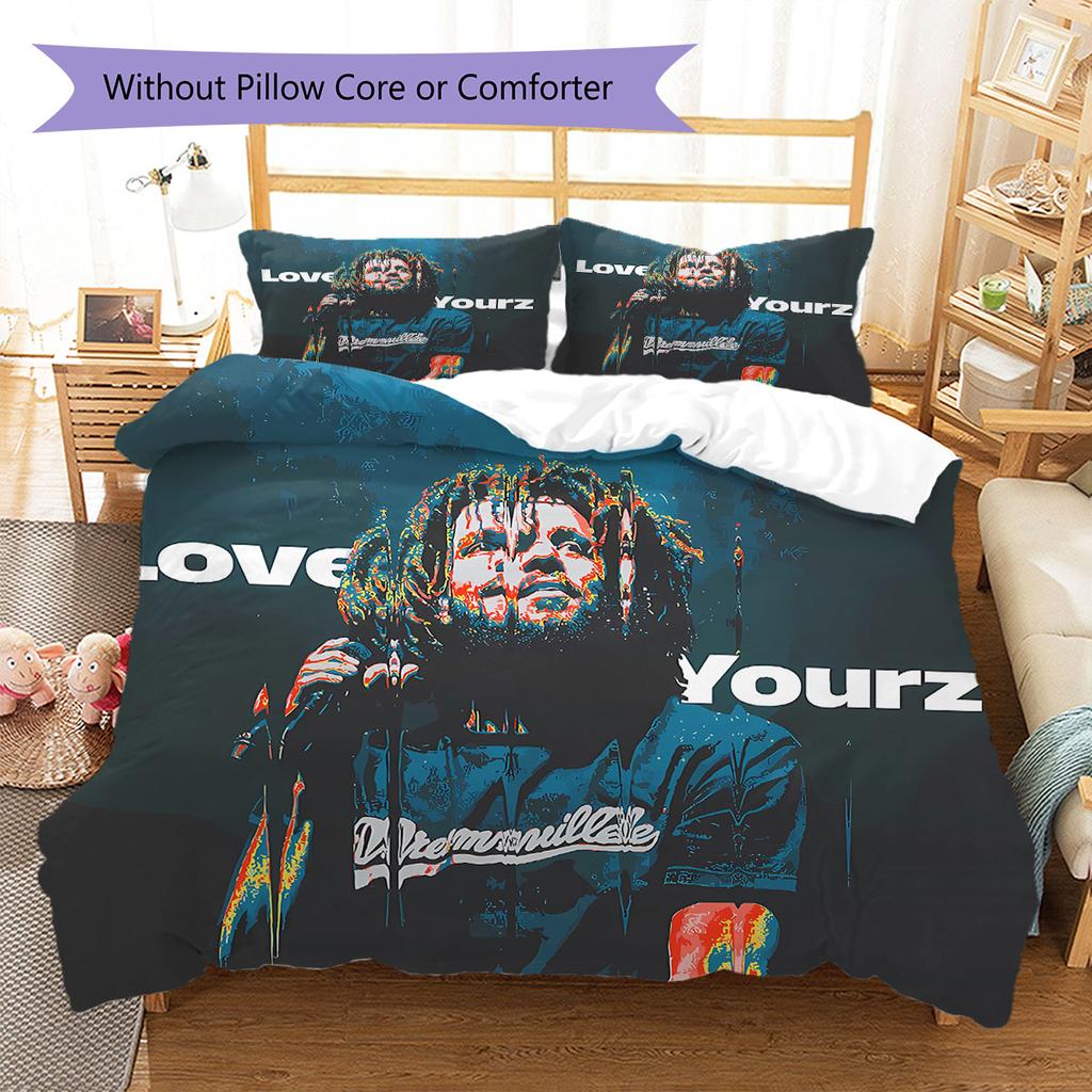Jcole Muster Bettwäsche Steppdecke Set Bettbezug Kissenbezug Heimdekoration Geburtstagsgeschenk (1 Bettbezug + 2 Kissenbezüge, ohne Füllung)