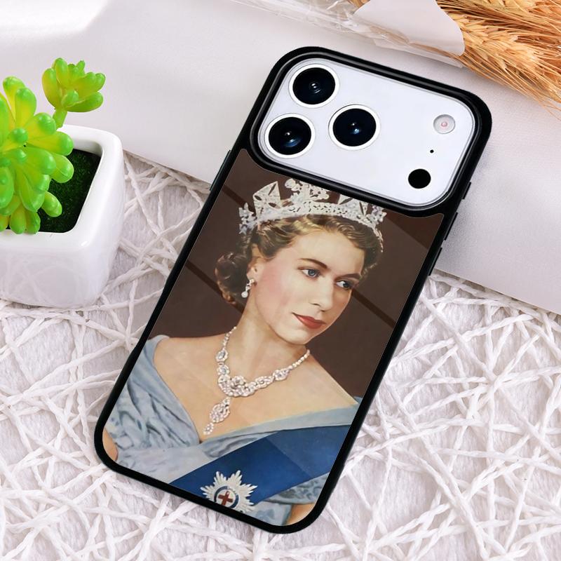 Funda de Teléfono Suave Reina Isabel II de Inglaterra para iPhone 17 Air 16 15 11 12 14 13 Pro Max Cubierta a Prueba de Golpes