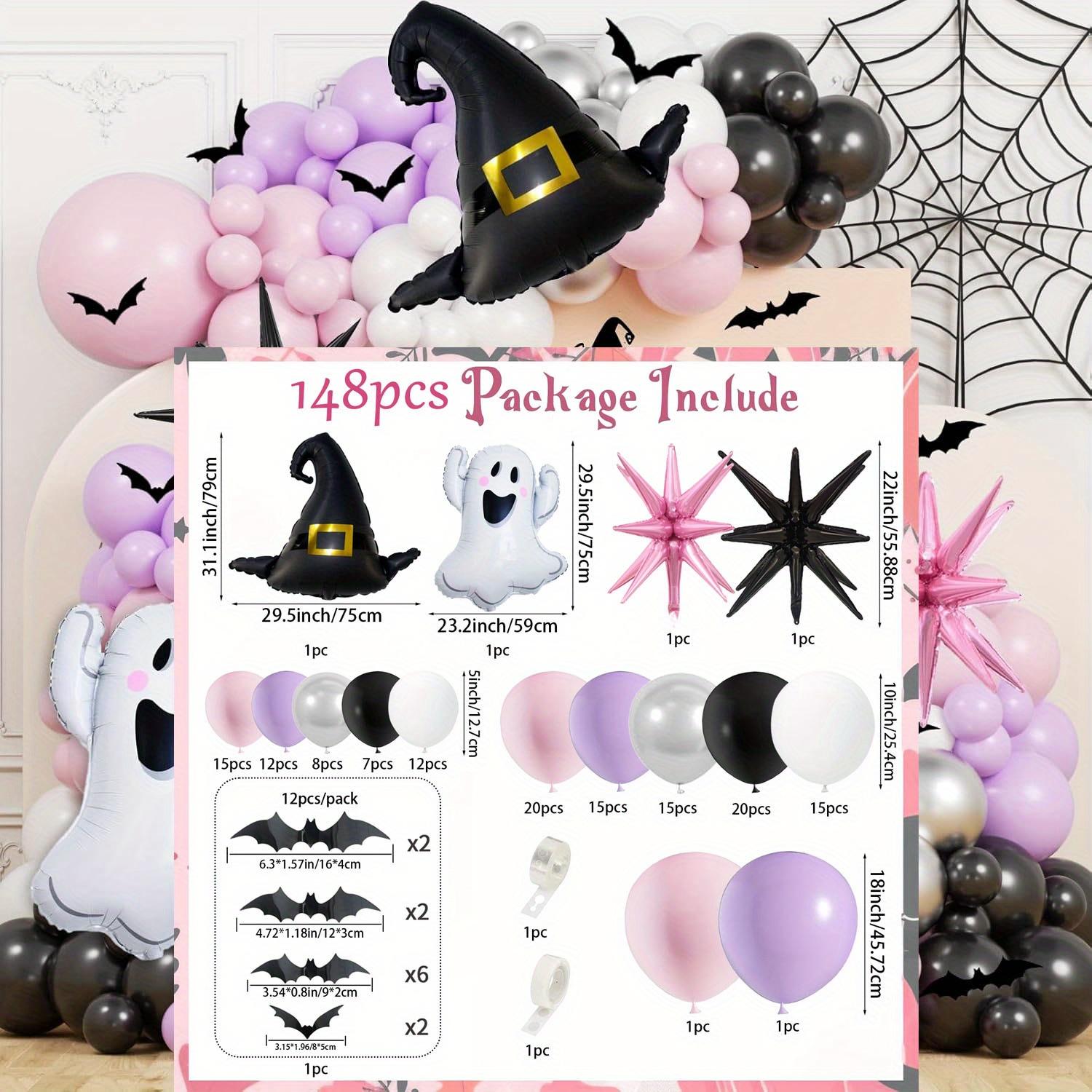 

148 Pieces Pink and Purple Halloween Balloon Decoration Set Sweet and Cool Halloween Decorations Party Halloween Activities Other