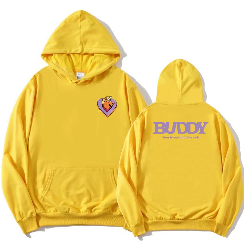 Buddy Il Tuo Amico Fino alla Fine Felpe Uomo Donna Abbigliamento Felpa con Cappuccio a Manica Lunga Felpa con Cappuccio Grafica Tasca Felpa con Cappuccio Stampe Top Unisex