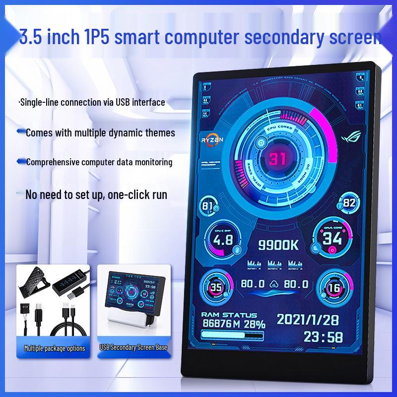 3.5-inch IPS Secondary Monitor Case for PC Status Monitoring