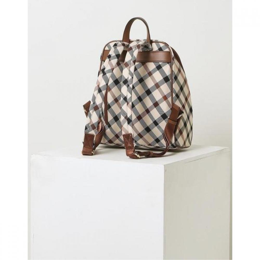 Daks Brown House Check Jacquard Backpack Dcba3e635