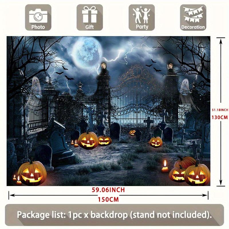 A spooky background fabric for a Halloween zombie-themed party perfect for family celebrations and birthday decorations.PMJ