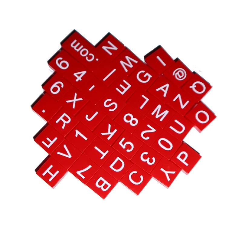 Building Blocks 41PCS DIY Letters Numbers Tile Printing Constructor Figures Bricks Smooth 1x1 3070 MOC