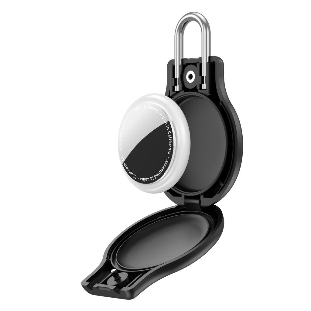 CP69 For Apple AirTag Anti-lost Tracker Waterproof Case Shockproof Metal Cover with Safety Lock