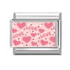 New Romantic Valentine's Love Series Pink Heart Italian Charm Links Fit 9mm Stainless Steel Bracelet DIY Making Jewelry Gift