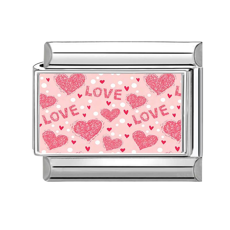

Sweet Personalized DIY Italian Love Series Charm Bracelet Heart Cat Eyes Bead Fit 9mm Bracelet Stainless Steel Valentine s Gift