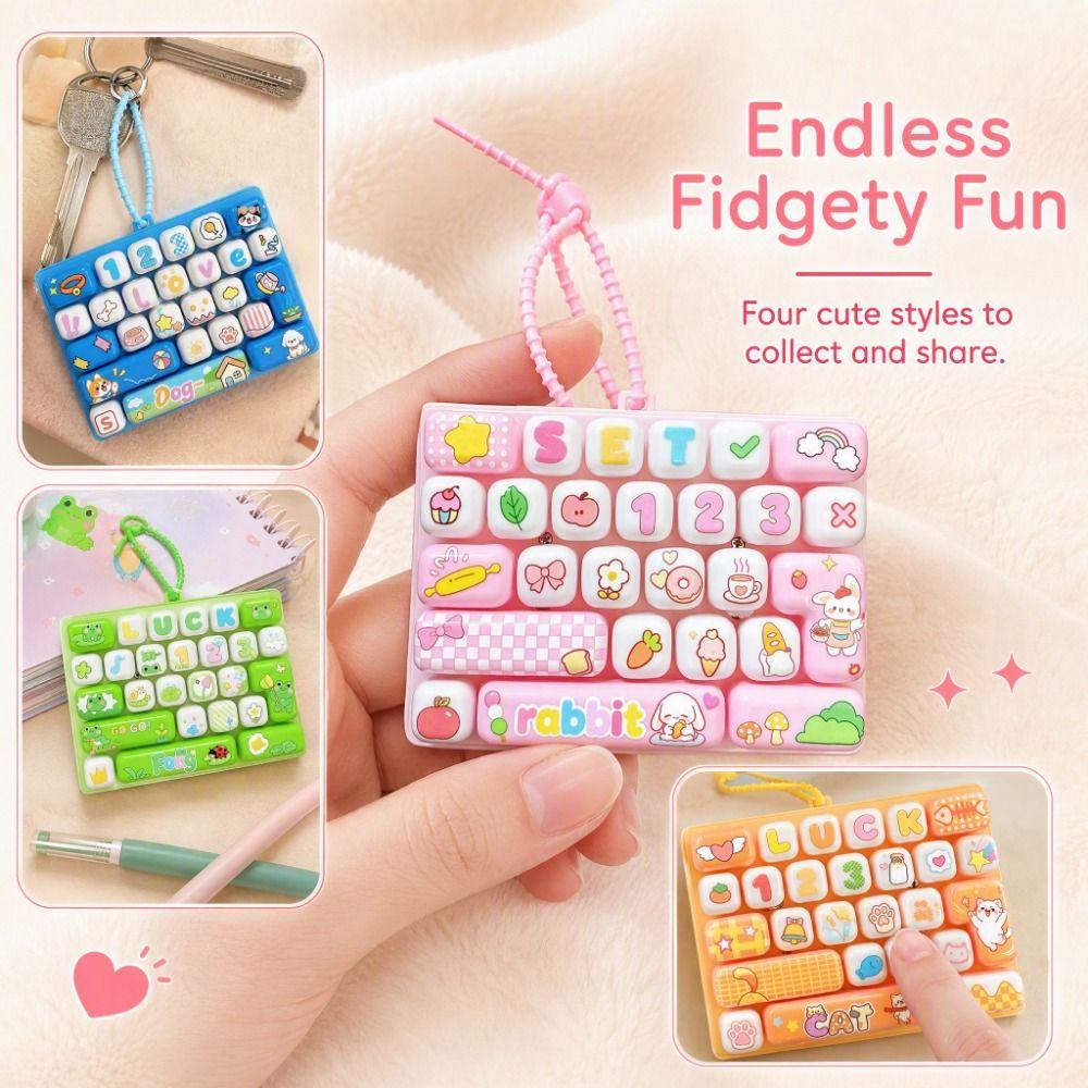 Small Gift 26 Key Keyboard Keychain 26 Key Button Fidget Toy Mini Keyboard Pendant Children's Bag