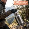 2000 ml Outdoor-Fahrrad-Wasserflasche, einwandige Edelstahlflasche, tragbare Reise- & Wanderkessel, Sport- & Camping-Trinkgeschirr