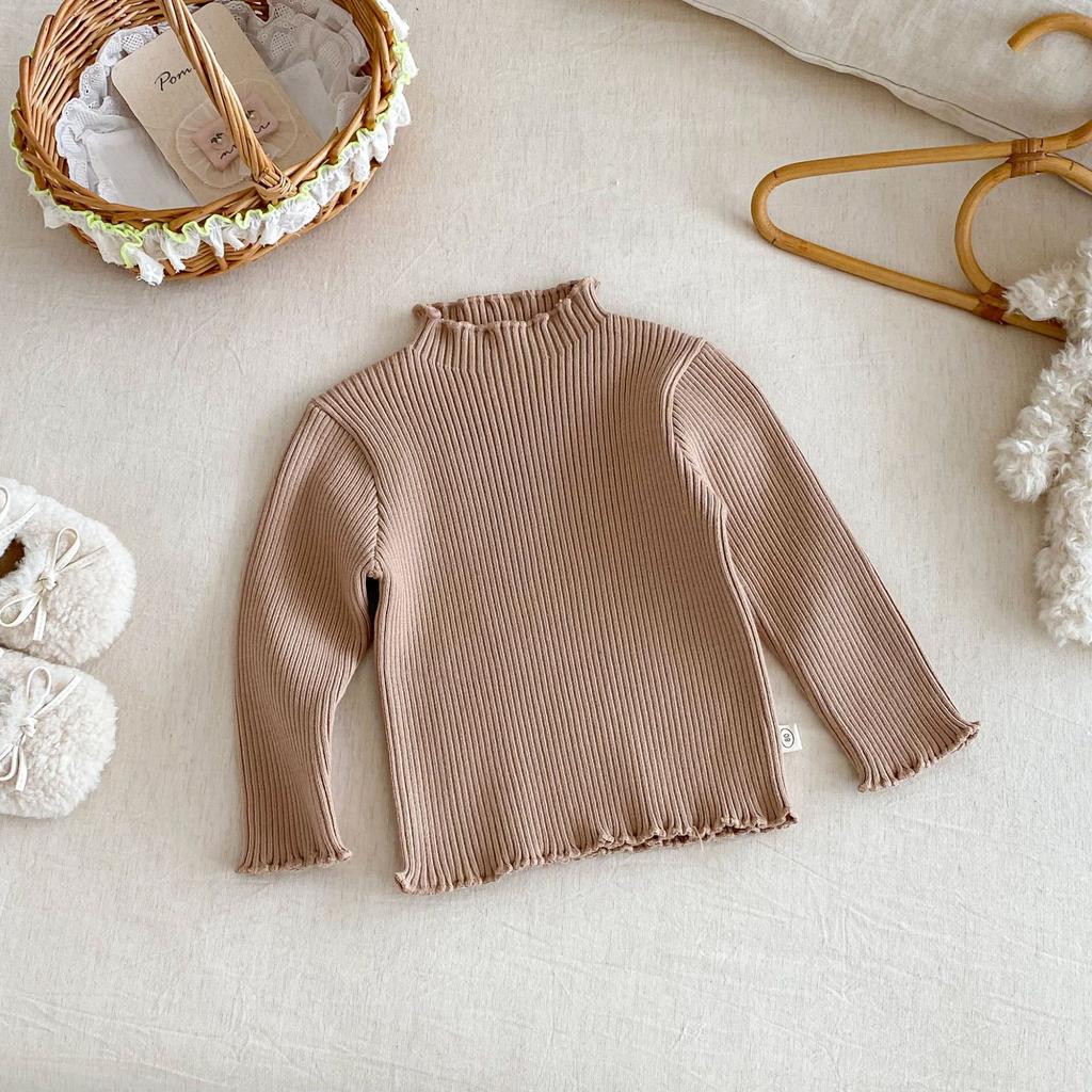 Baby Girls Winter Sweater Solid Color Thick Knitted Pullover Toddler Clothing Warm Fashion Top
