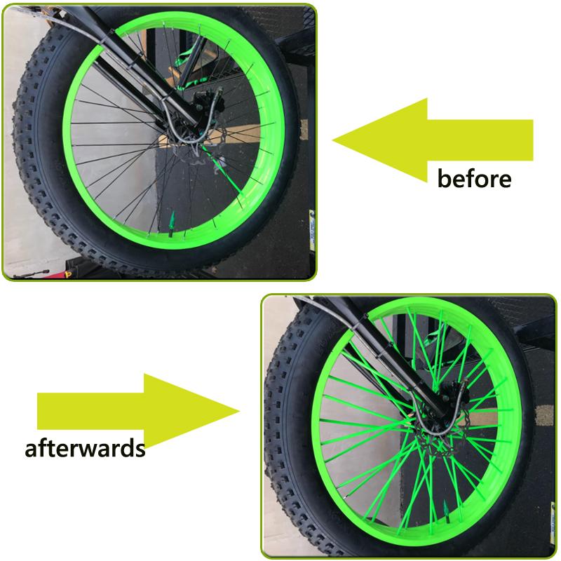 Hot 72Pcs Motorcycle Wheel Spoked Protector Wraps Rims Skin Trim Covers Pipe For Motocross Bicycle Bike Cool Accessories 17/24cm