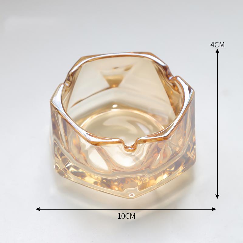 Transparent Glass Ashtray Home Ash Tray Office Table Smoking Accessories Hexagonal Diamond Shaped Ashtrays Gift for Boyfriend