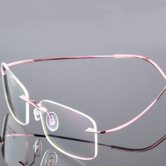 

Легкие прямоугольные суперэластичные металлические оправы без оправы, унисекс, гибкие оптические очки для чтения, очки ручной работы розовый