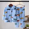 Bambini Ragazzi Ragazze Autunno Inverno Morbidi Pigiama in Flanella Set Cartoni Animati Manica Lunga Scollo a Revers con Pantaloni Pigiama Abbigliamento per Dormire