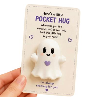 Plastic Pocket Hug Gifts Resin Inspirational Card Animal Ornaments Long Distance Keepsake