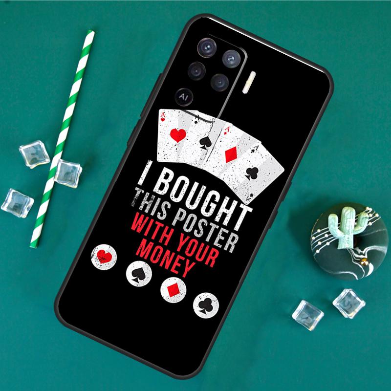 Poker Cards Case For Oppo A60 A40 A80 A16 A76 A96 A18 A38 A58 A78 A98 A91 A15 A17 A74 A94 A54 A57S Cover